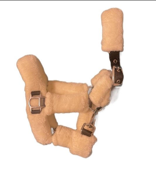 Beige Fur Head Collar | Wholesale Adjustable & Padded Design