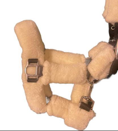 Beige Fur Head Collar | Wholesale Adjustable & Padded Design