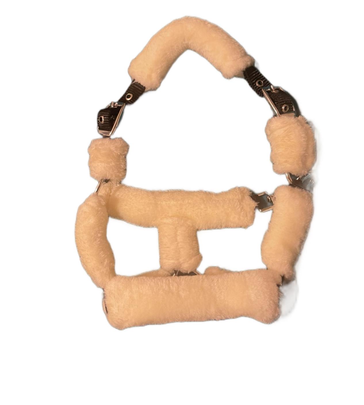 Beige Fur Head Collar | Wholesale Adjustable & Padded Design