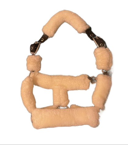Beige Fur Head Collar | Wholesale Adjustable & Padded Design