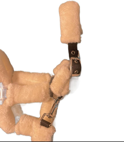 Beige Fur Head Collar | Wholesale Adjustable & Padded Design