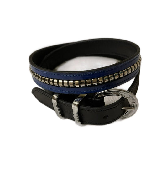 Blue Handcrafted Clincher Leather Belt – Durable & Stylish