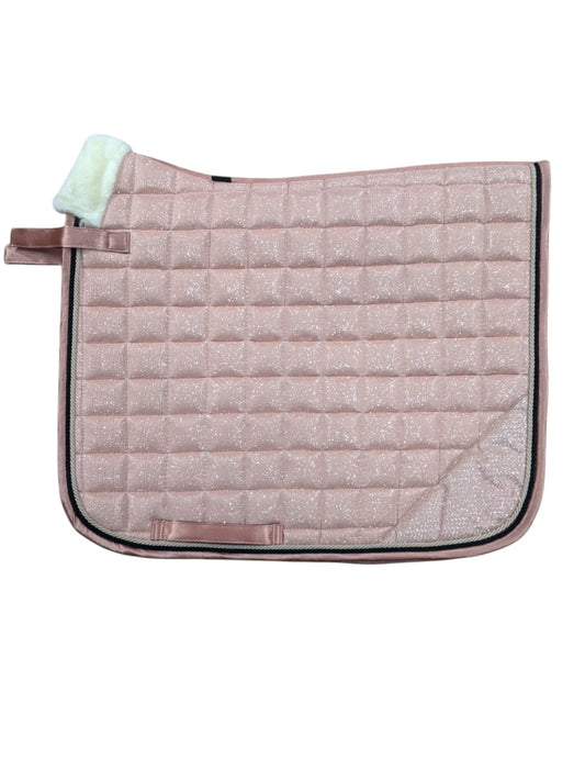 ROSE GOLD SHIMMER DRESSAGE SADDLE PAD WITH FLEECE WITHER