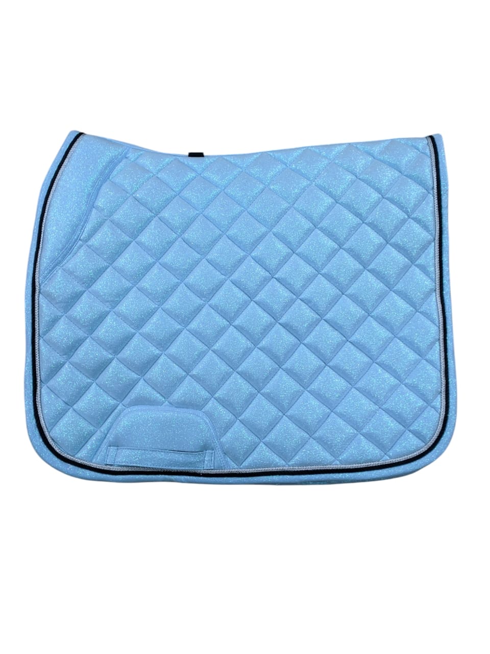 SKY BLUE SHIMMER DRESSAGE SADDLE PAD WITH DIAMOND QUILT