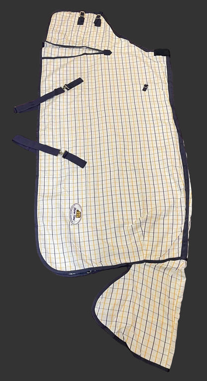 Check Pattern Horse Fly Rug Combo with Fixed Neck & Fly Mask