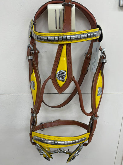 Yellow & Tan Show Bridle with Matching Lead Rope Set