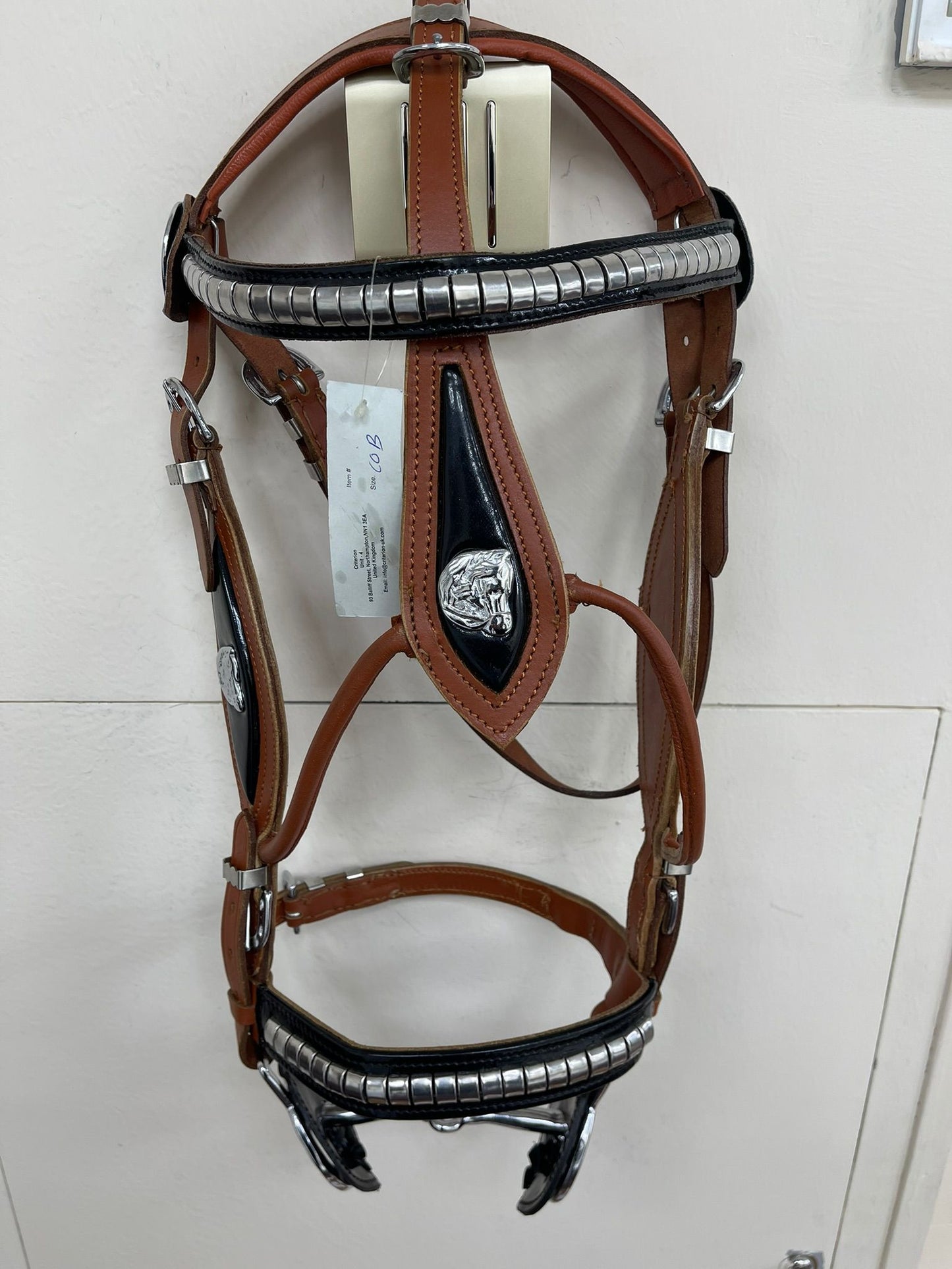 Tan & Black Heavy Show Bridle with Matching Braided Lead Rope Set