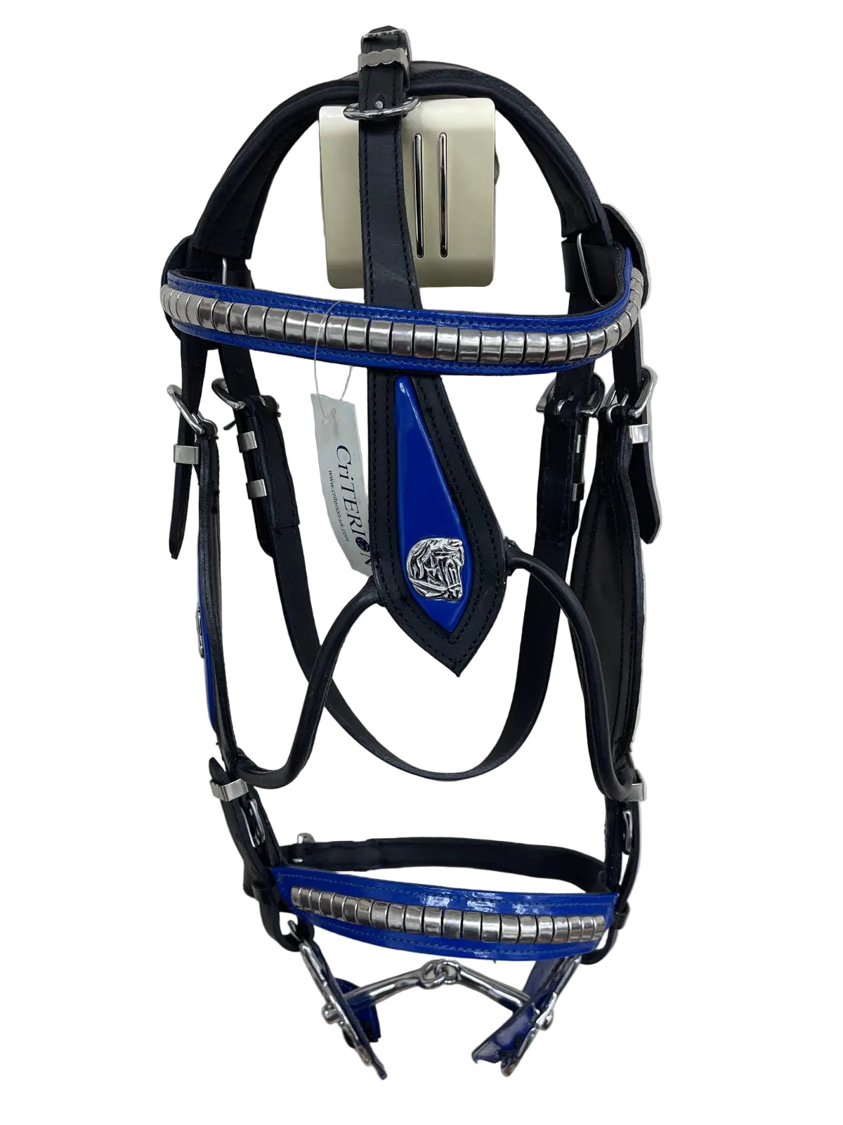 Black & Blue Heavy Show Bridle with Matching Braided Lead Rope Set