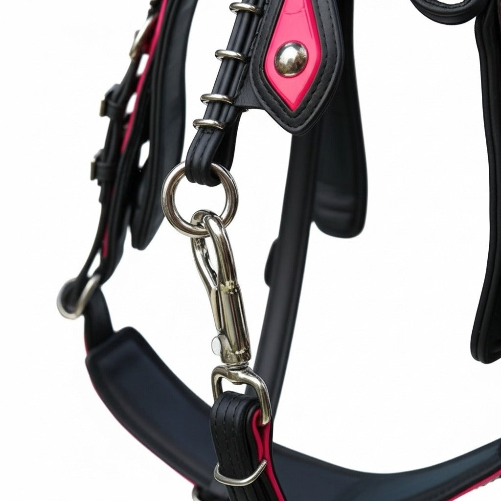 Quick Hitch Biothane Driving Harness with Waterproof Waffle Pad – Made to Order