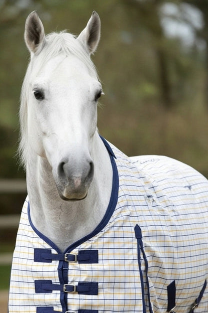 Check Pattern Horse Fly Rug Combo with Fixed Neck & Fly Mask