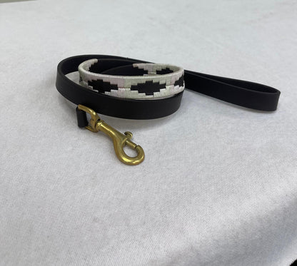 Cream & Black Belt Argentinian Polo Dog Collar & Lead Set