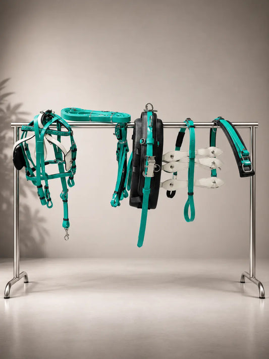 Turquoise American Biothane Quick Hitch Harness | Waterproof Waffle Performance Pad