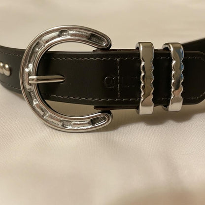 Dark Brown Criterion Clincher Belt – Bridle Leather & Silver Buckle