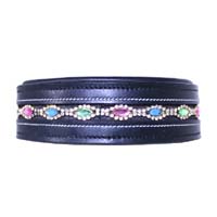 Royal Jewel Studded Leather Dog Collar