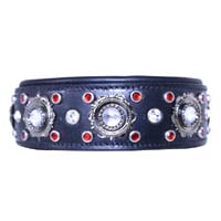 Imperial Medallion Studded Leather Dog Collar