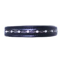 Crystal Elegance Studded Leather Dog Collar