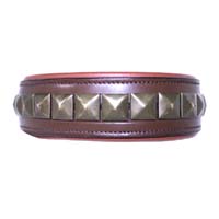 Bronze Baron Studded Leather Dog Colar