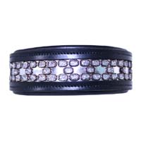 The Black Velvet Starlight Leather Dog Colar