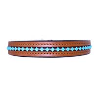 Southwestern Tan Leather Dog Collar