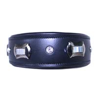 Square Studded Leather Dog Collar