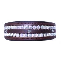 The Diamond Dust leather dog collar