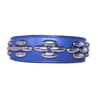 Cobalt Comet leather dog collar