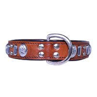Canyon Trails Tan leather dog collar