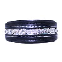 Gothic Glaze Diamond leather dog collar