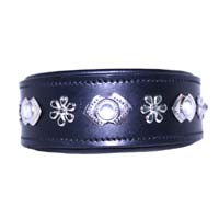 Woven Dewdrop leather dog collar