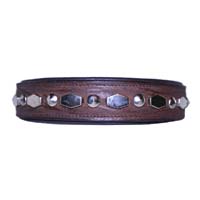 The Argent Bolt leather dog collar