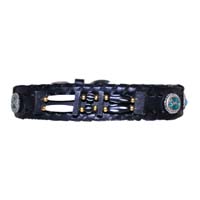 Knotwork Turquoise leather dog collar