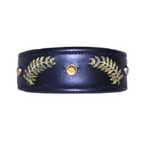 The Royal Laurel leather dog collar