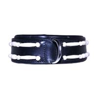 Chessboard Anchor leather dog collar