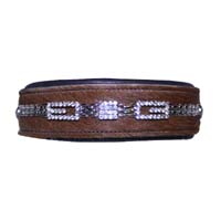 Copper Chainlink leather dog collar