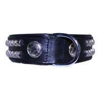 Camden Double-Stud leather dog collar