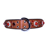 Rebel Foxglove leather dog collar