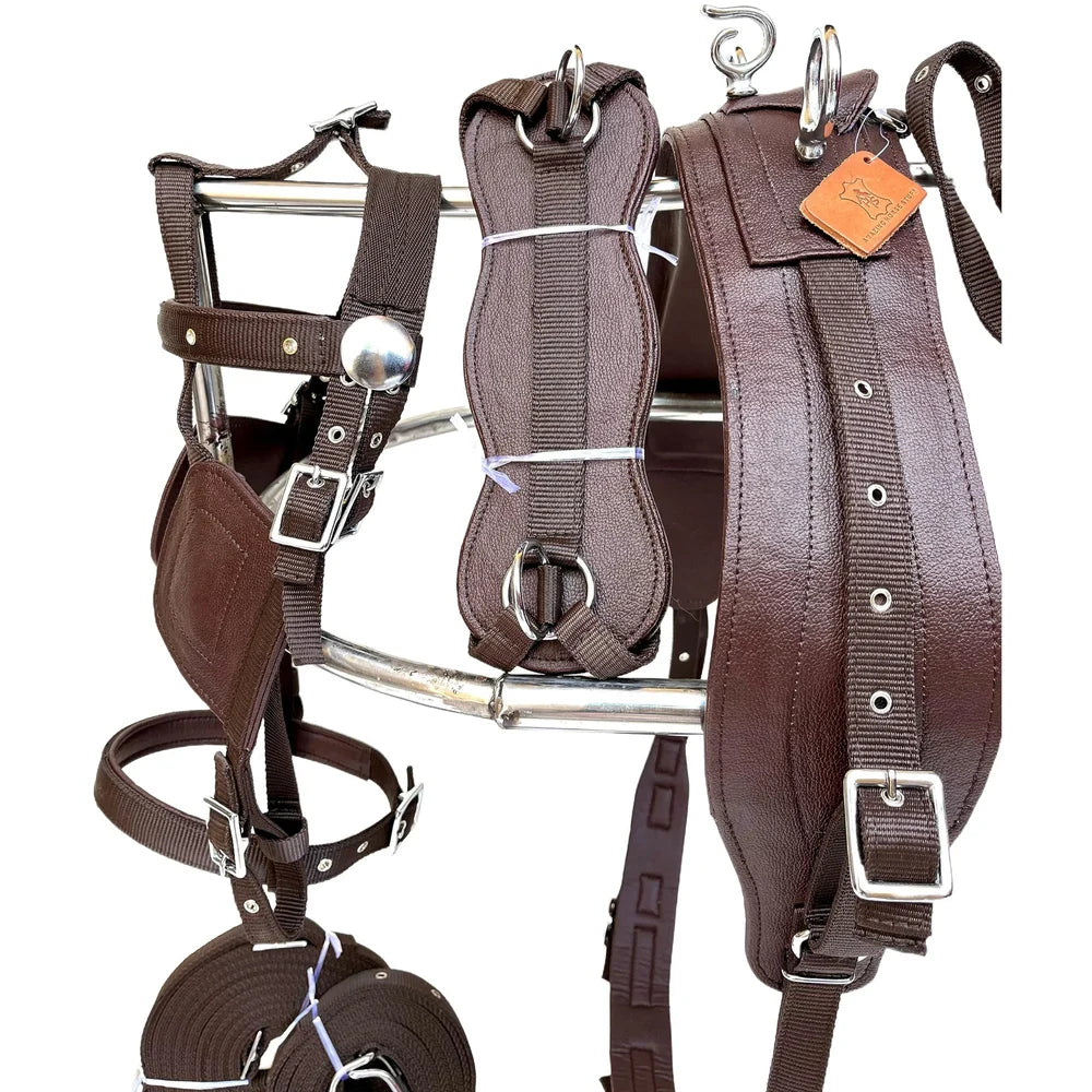 DARK BROWN HEAVY-DUTY PADDED HARNESS COMPONENTS