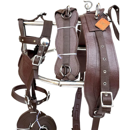 DARK BROWN HEAVY-DUTY PADDED HARNESS COMPONENTS