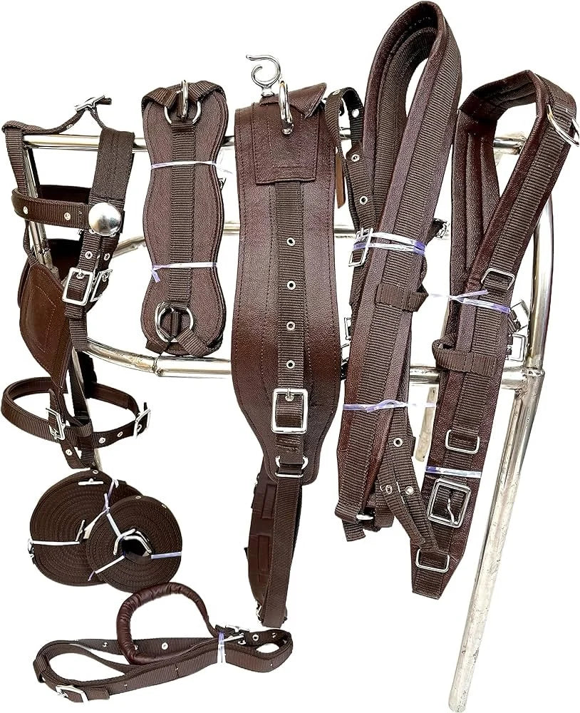 DARK BROWN HEAVY-DUTY PADDED HARNESS COMPONENTS