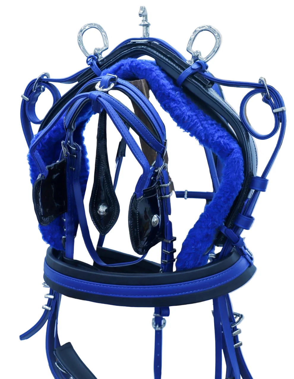 PVC Biothane Tie Down Driving Harness – Blue/Black | Wholesale