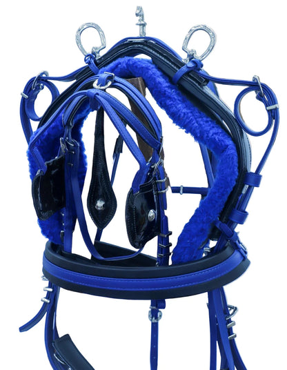 PVC Biothane Tie Down Driving Harness – Blue/Black | Wholesale