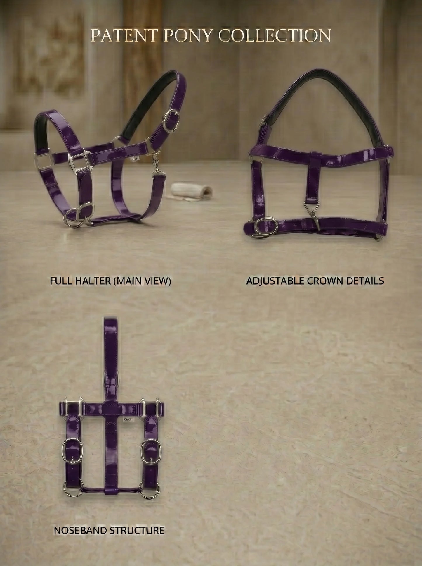 Purple Waterproof Biothane Head Collar